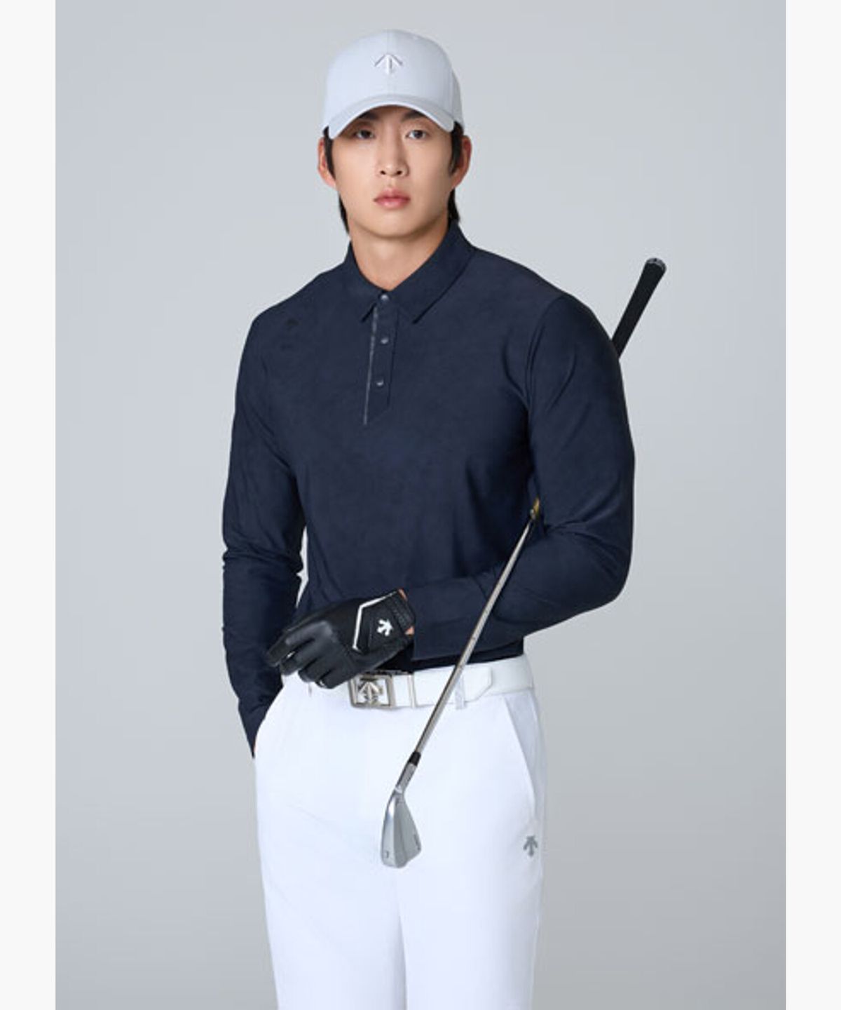 데상트 골프(DESCENTE GOLF) 남성 전판패턴 카라 긴팔 티셔츠 (DQ32MFTL82)