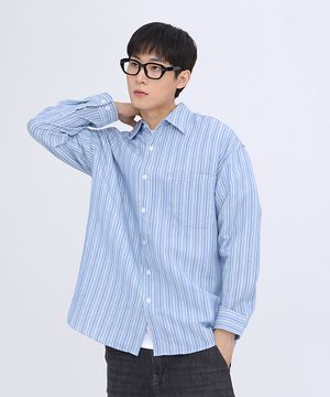 멀티 플레이드 스트라이프 오버핏 셔츠(JTOSRT-0003)