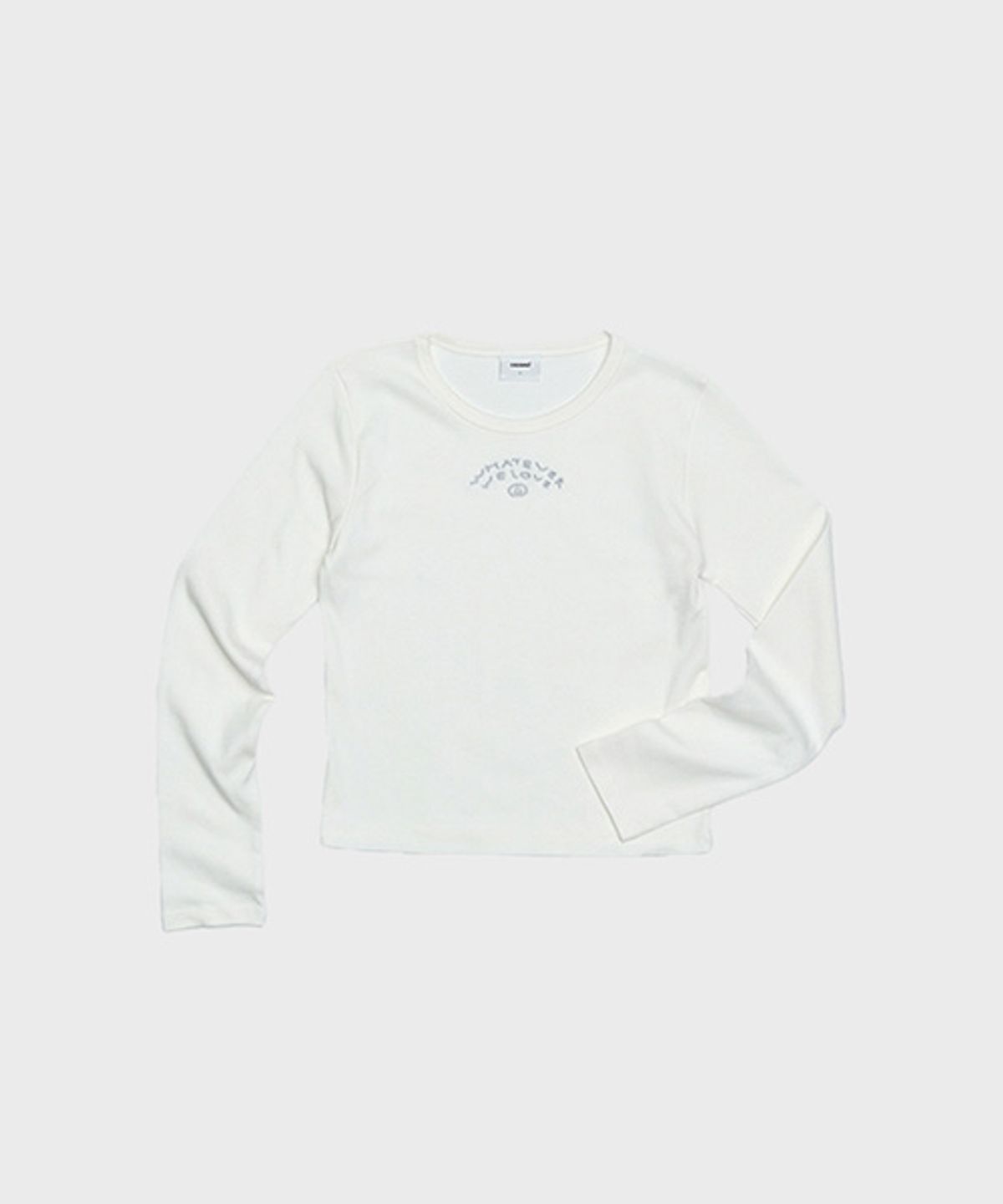 오울(OOOWL) LONG SLEEVE SLIM T SHIRT WE LOVE WHITE
