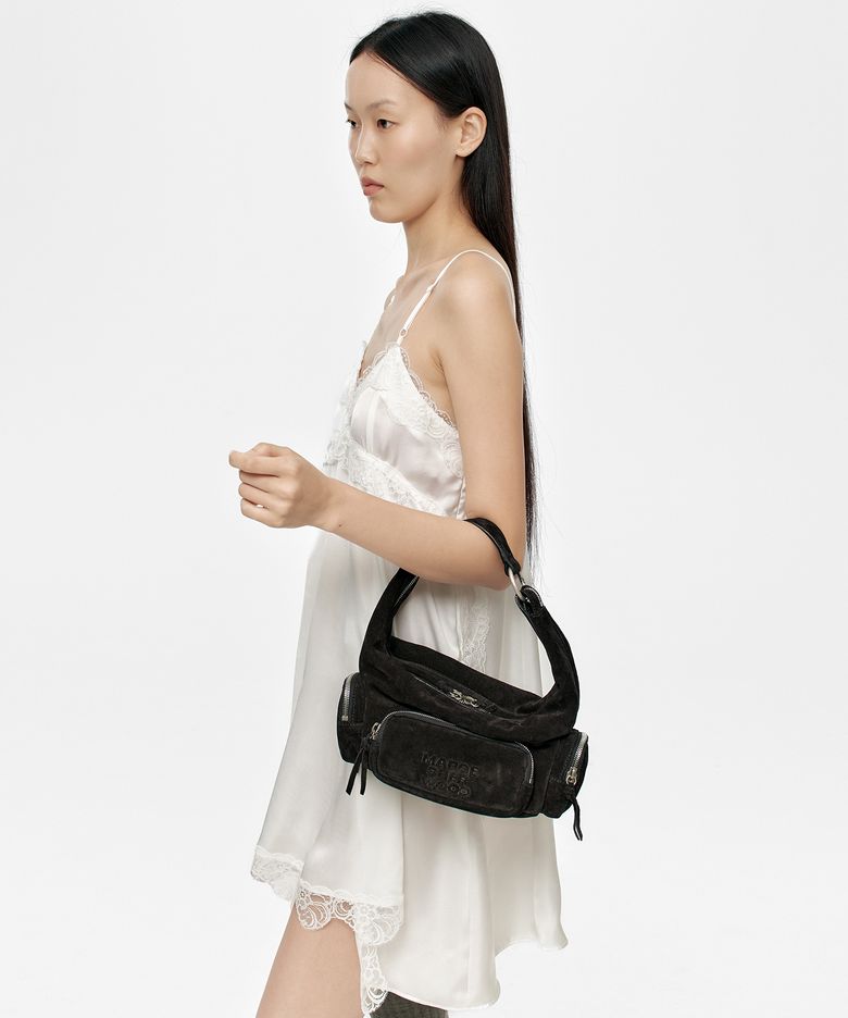 CITY HOBO EW MINI_black suede