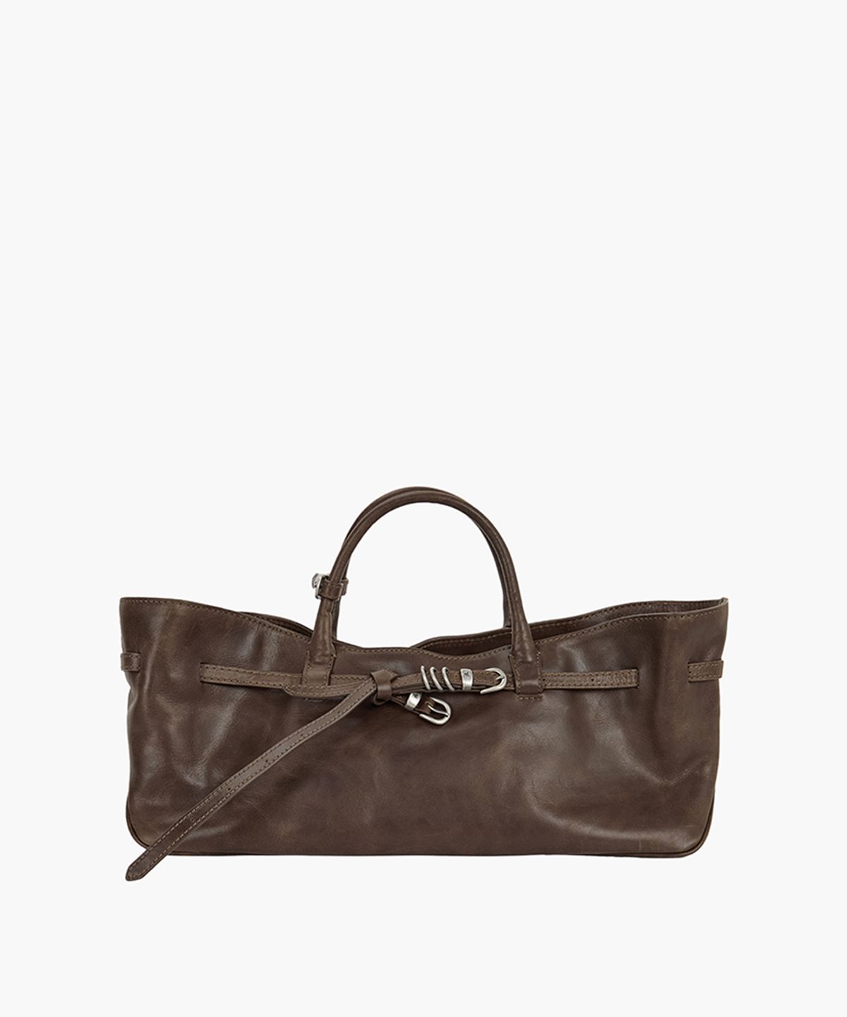마지셔우드(MARGESHERWOOD) GRANDMA USED BAG_washed brown pull-up