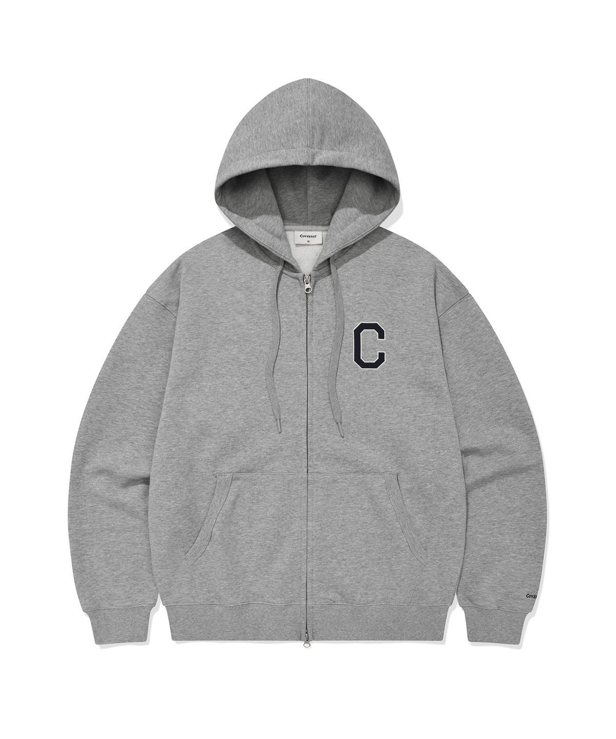 커버낫(COVERNAT) C 로고 후드집업 Melange Gray