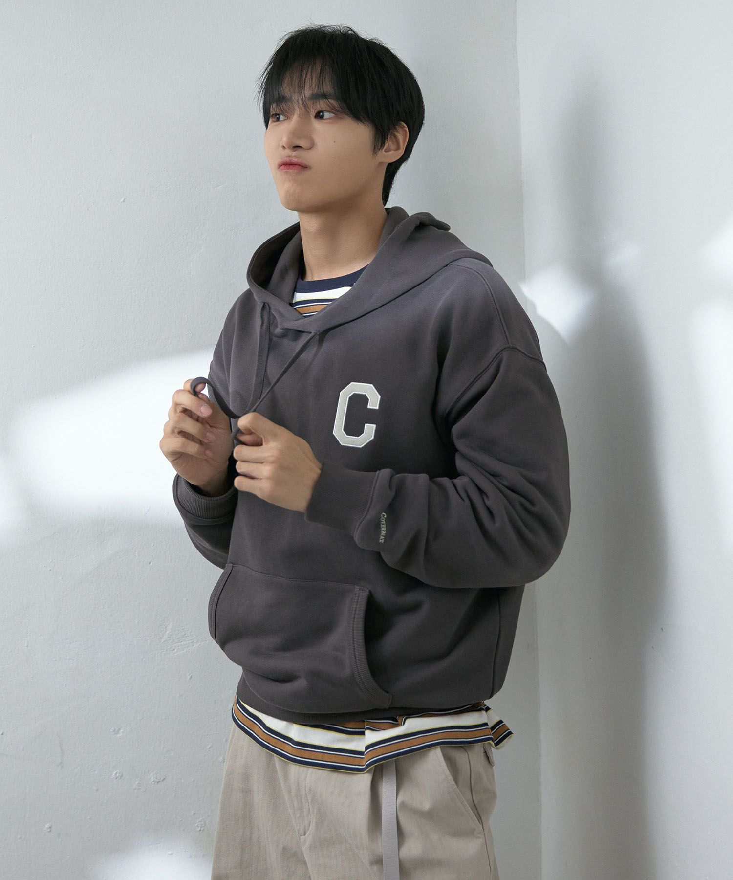 MUSINSA | COVERNAT C Logo Hoodie Charcoal