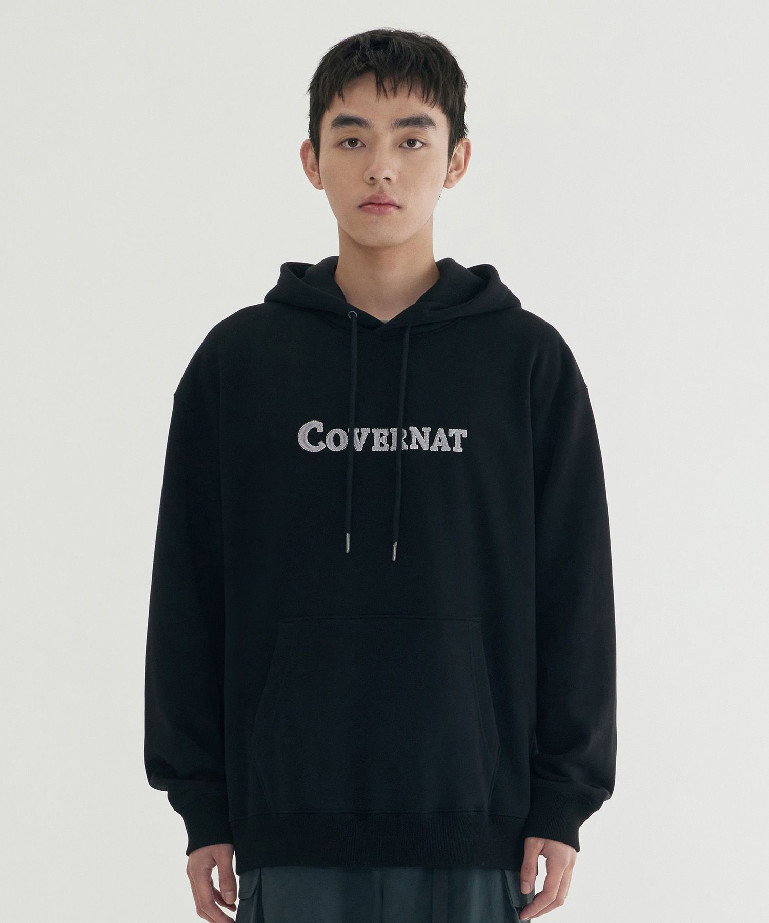 スウェット・トレーナー COVERNAT Authentic Logo Man to Man Navy MUSINSA | COVERNAT authentic logo hoodie dark navy