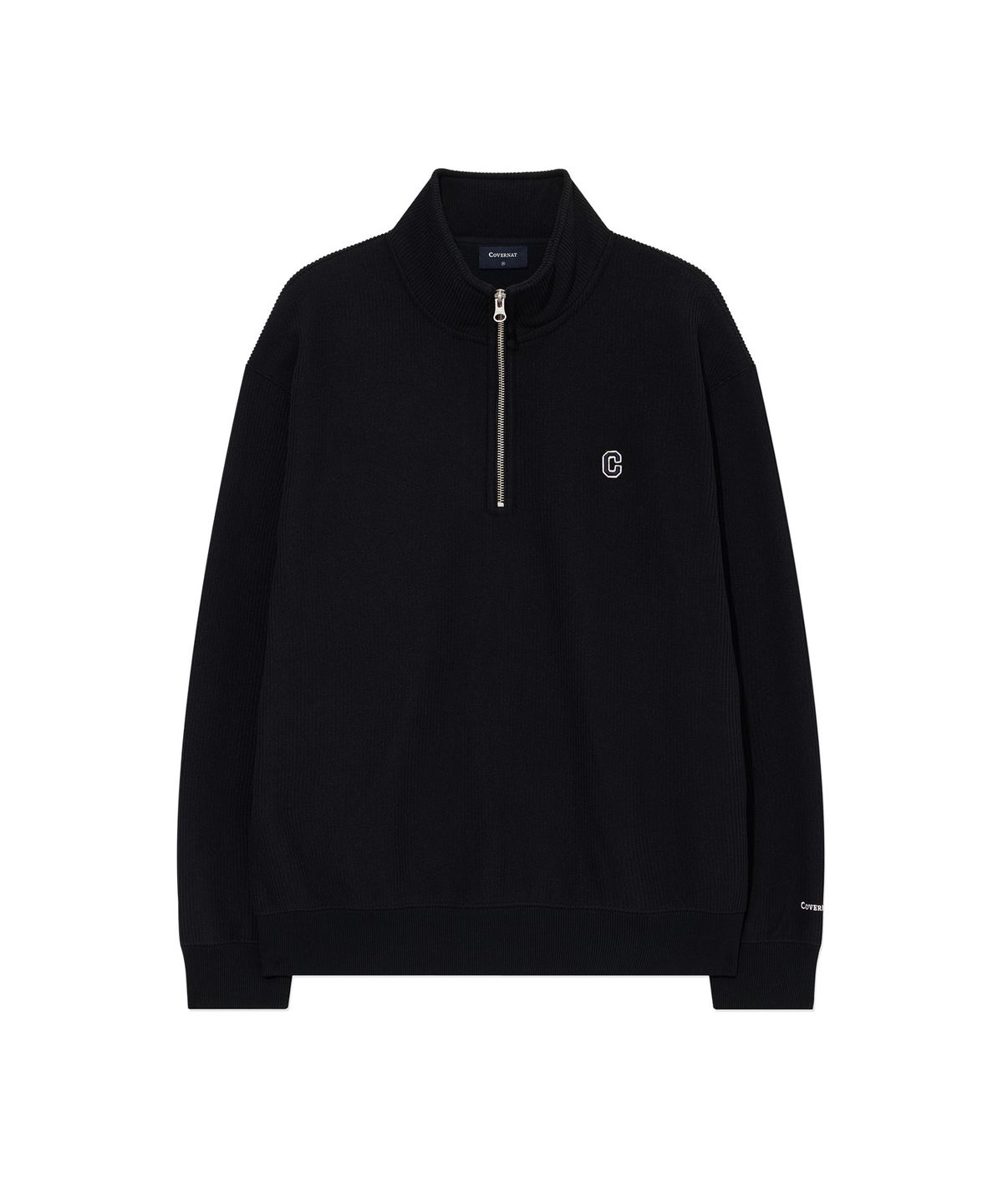 커버낫(COVERNAT) 스몰 C 로고 코듀로이 하프집업 Dark Navy