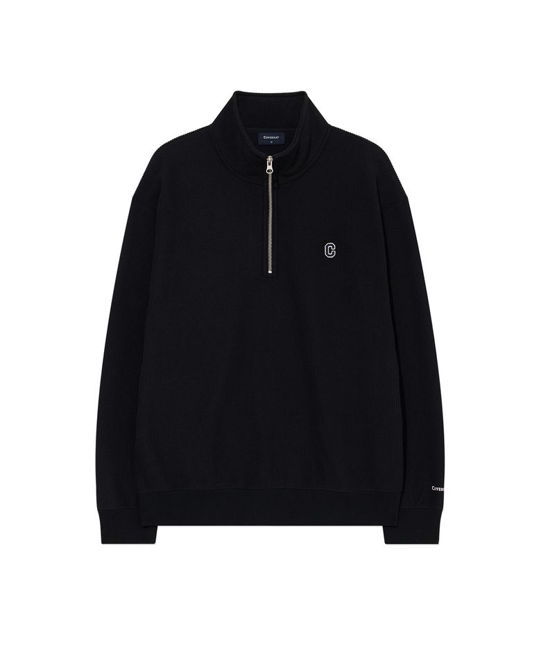 스몰 C 로고 코듀로이 하프집업 Dark Navy