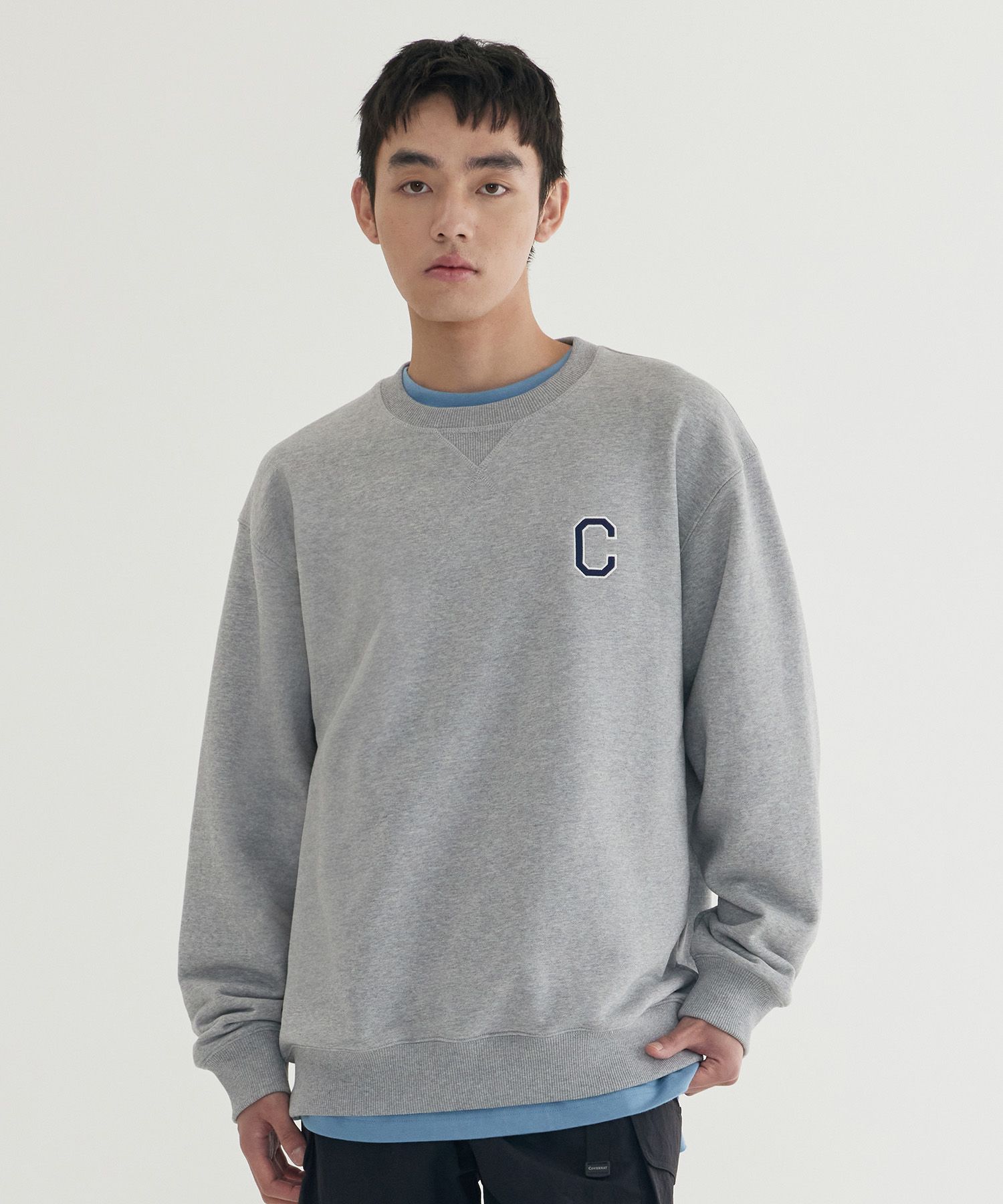 スウェット・トレーナー COVERNAT Small Authentic Logo Man to Man Navy Covernat Unisex Small Authentic Logo Sweatshirt Blue
