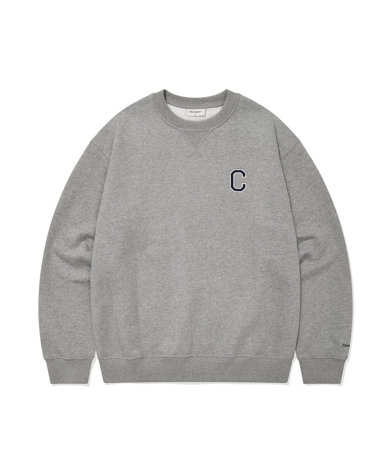 C 로고 맨투맨 Melange Gray