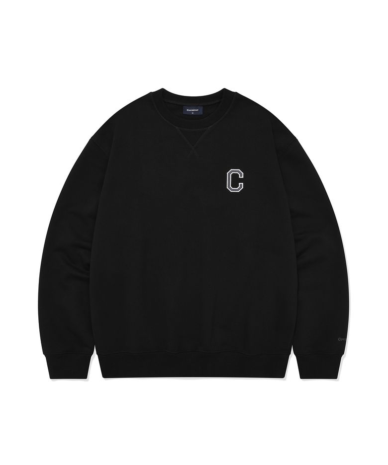 C 로고 맨투맨 Black
