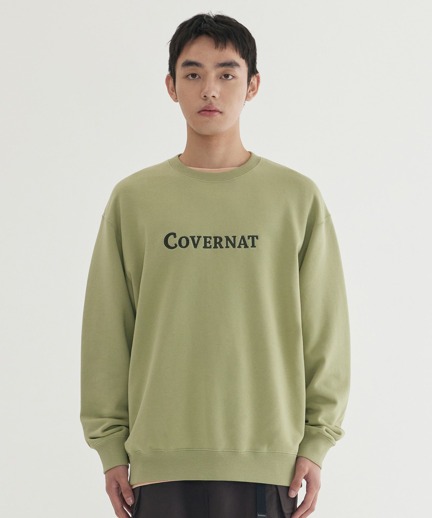 スウェット・トレーナー COVERNAT Small Authentic Logo Sweatshirt Charcoal MUSINSA | COVERNAT Authentic Logo Sweatshirt Black