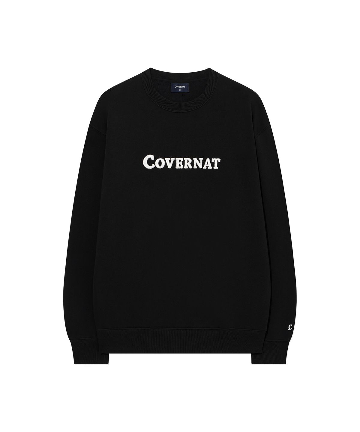 커버낫(COVERNAT) 센터 로고 맨투맨 Black
