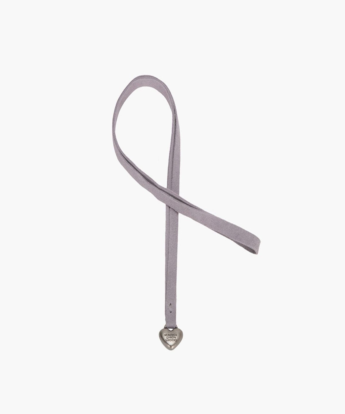 마지셔우드(MARGESHERWOOD) HEART CHARM_lavender grey suede