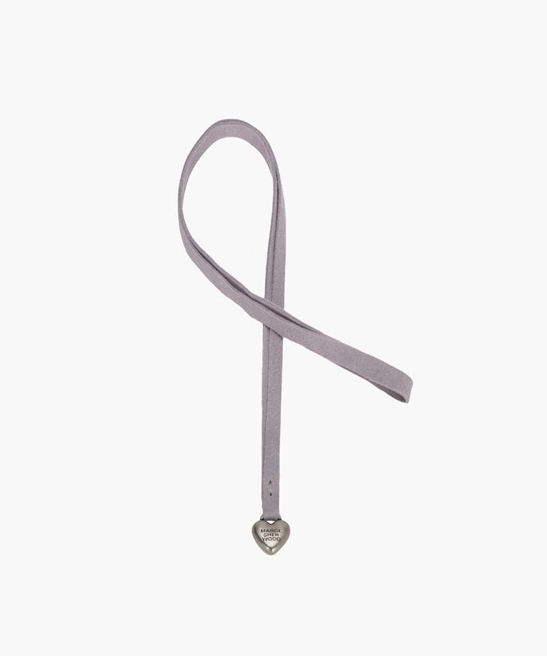 HEART CHARM_lavender grey suede