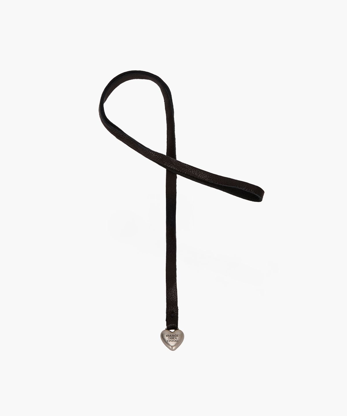 마지셔우드(MARGESHERWOOD) HEART CHARM_black washed nappa