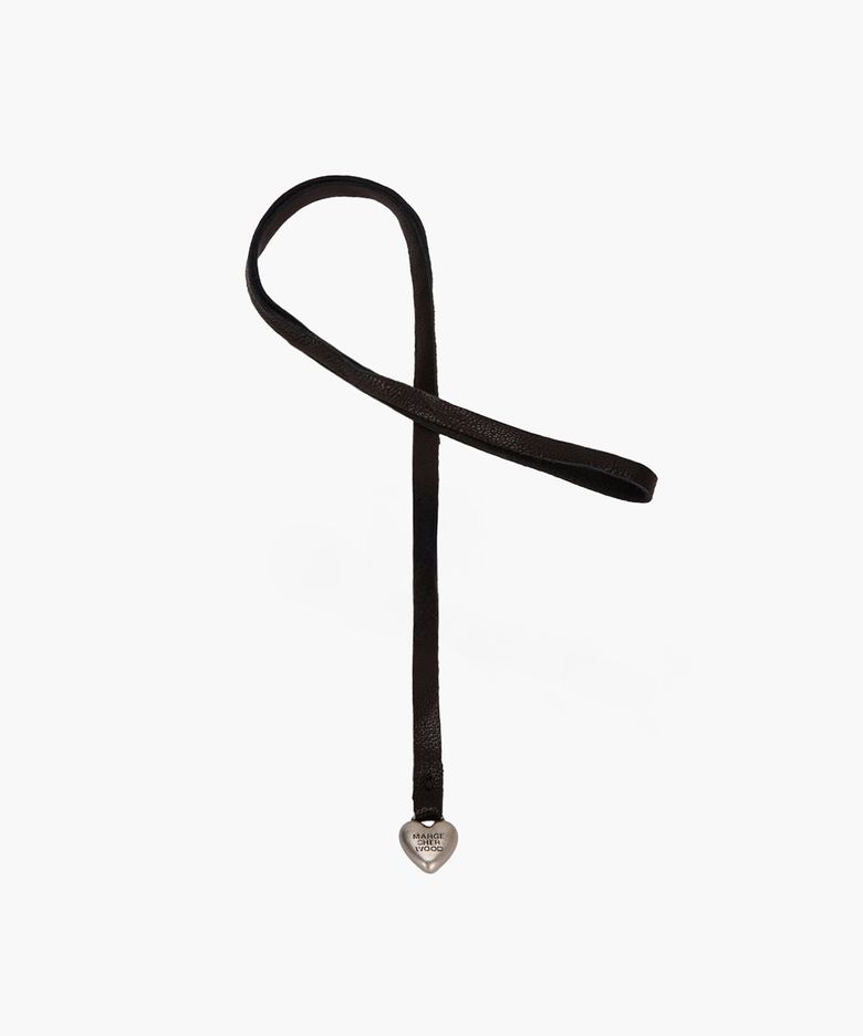 HEART CHARM_black washed nappa