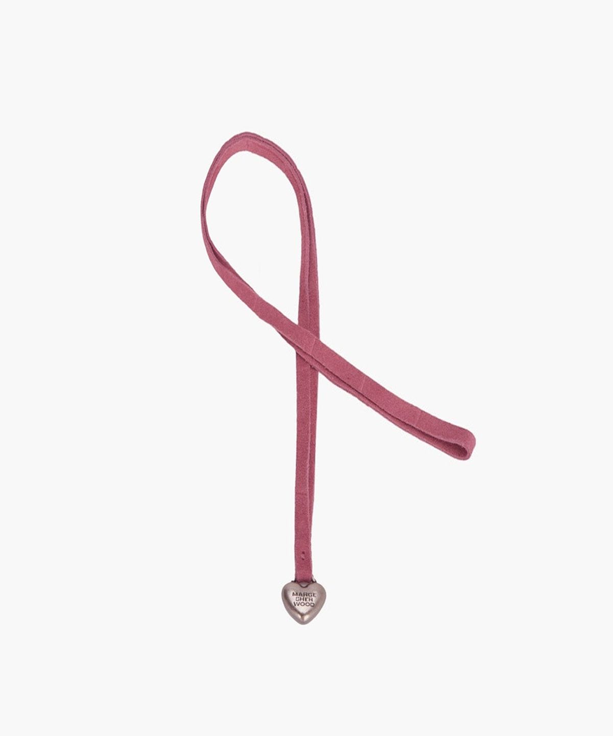 마지셔우드(MARGESHERWOOD) HEART CHARM_pink croc-effect suede