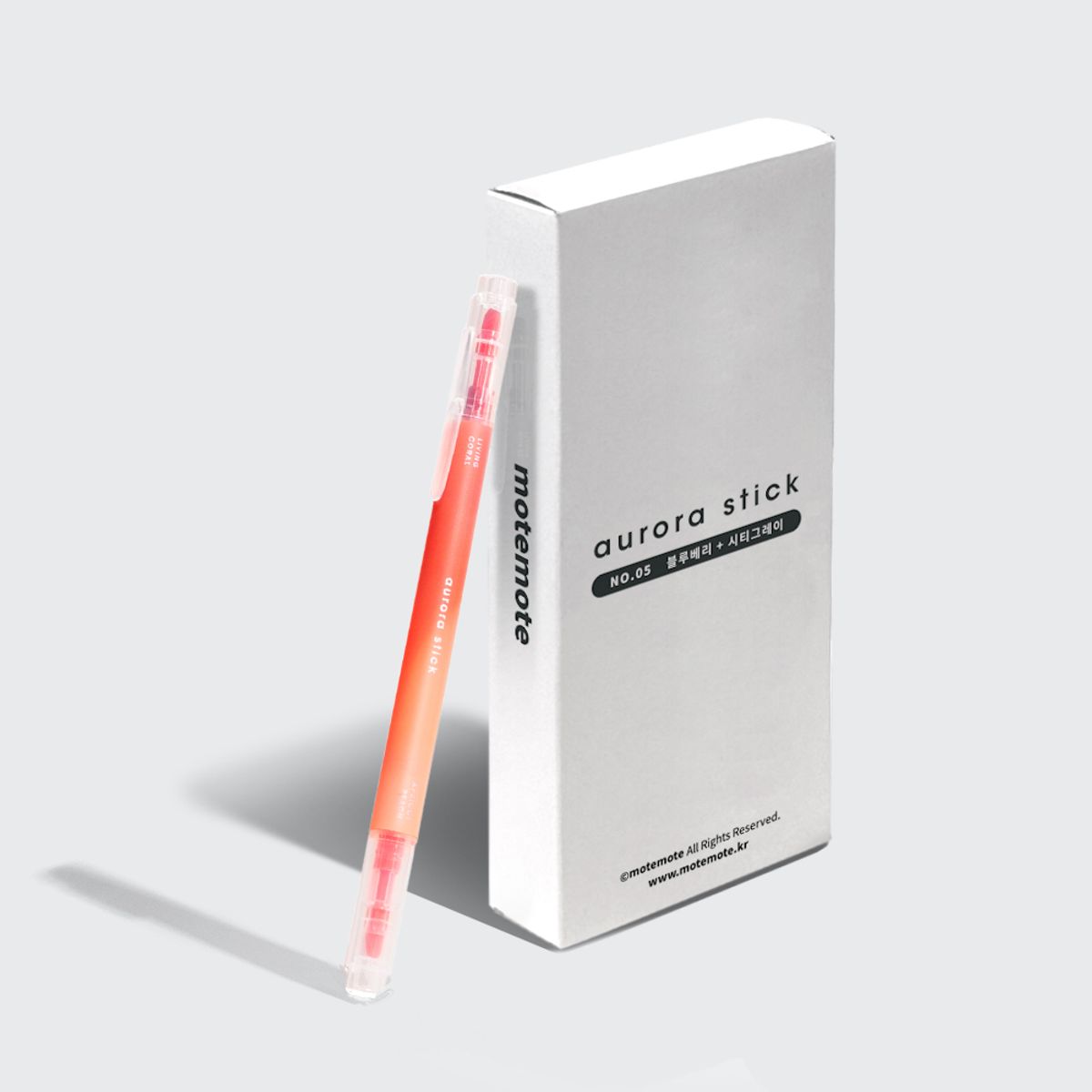 모트모트(MOTEMOTE) [1타스 12자루] 오로라스틱 양면 4mm 형광펜
