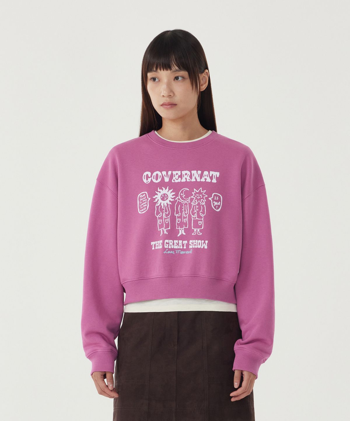 커버낫 우먼(COVERNAT WOMAN) 우먼 서커스 그래픽 맨투맨 Magenta