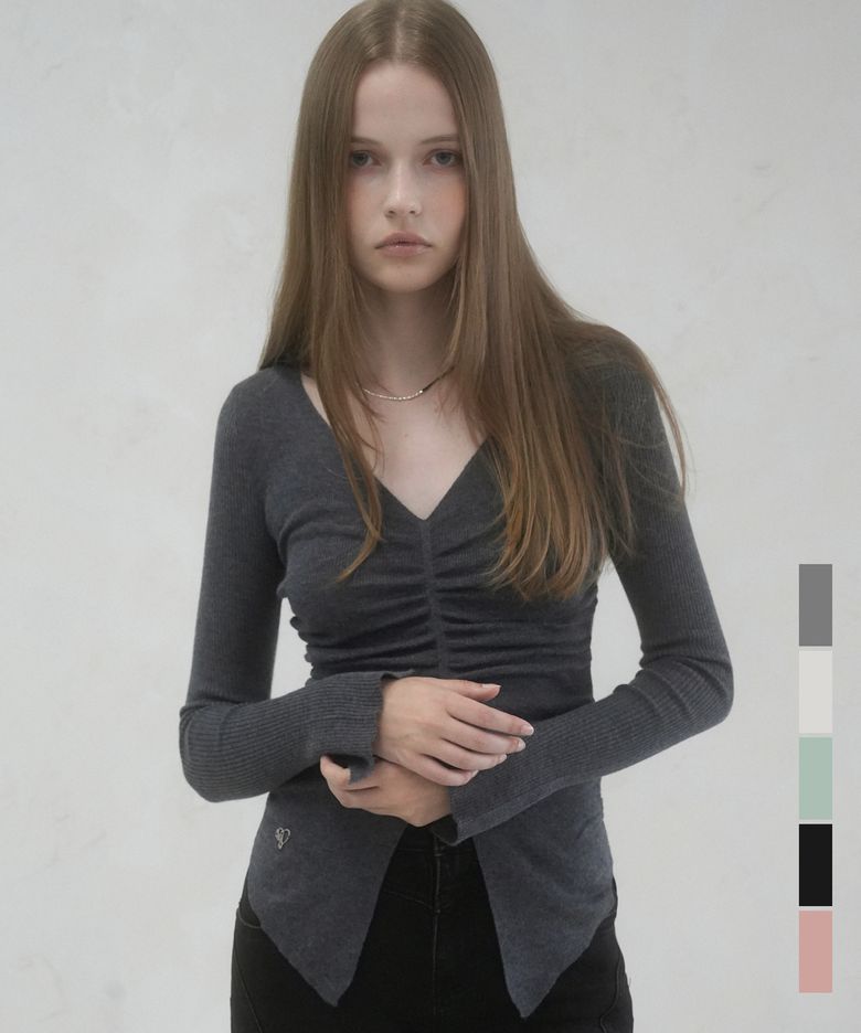 Blanc Shirring Slit Knit - 5COL