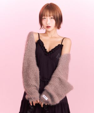 베티붑 소프트 깃털 볼레로 가디건_그레이