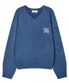 베티붑 오버핏 브이넥 니트_블루