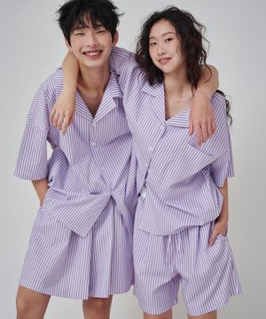 (uni)레지던스 솔티 스트라이프 파자마 라벤더