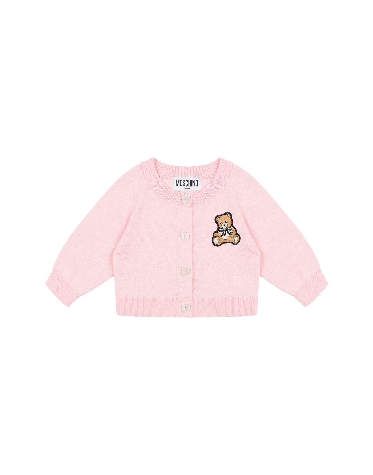 모스키노 키즈(MOSCHINO KIDS) 베이비 테디 울 코튼 혼방 가디건