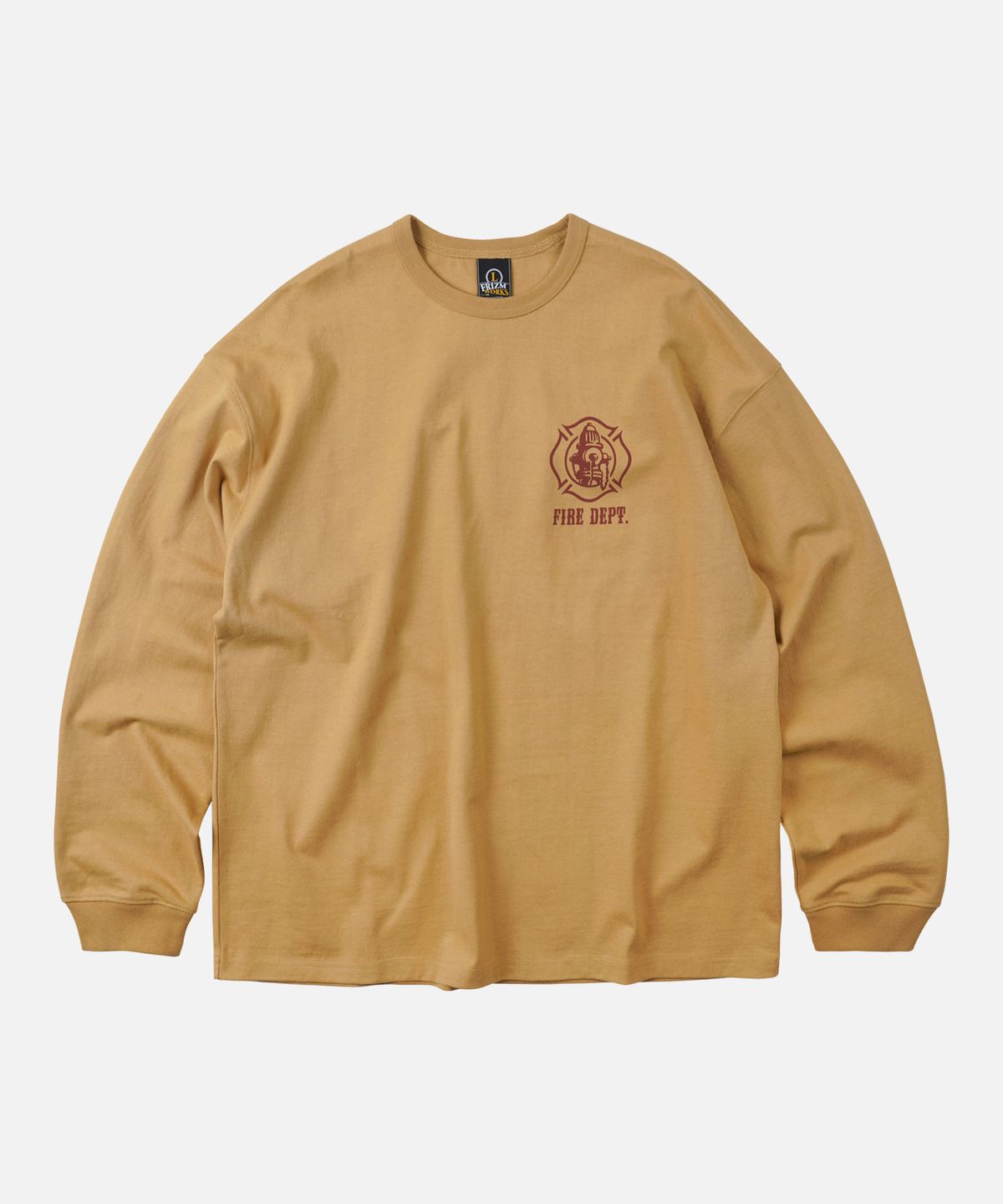 프리즘웍스(FRIZMWORKS) FIRE DEPT L/S TEE _ OCHRE