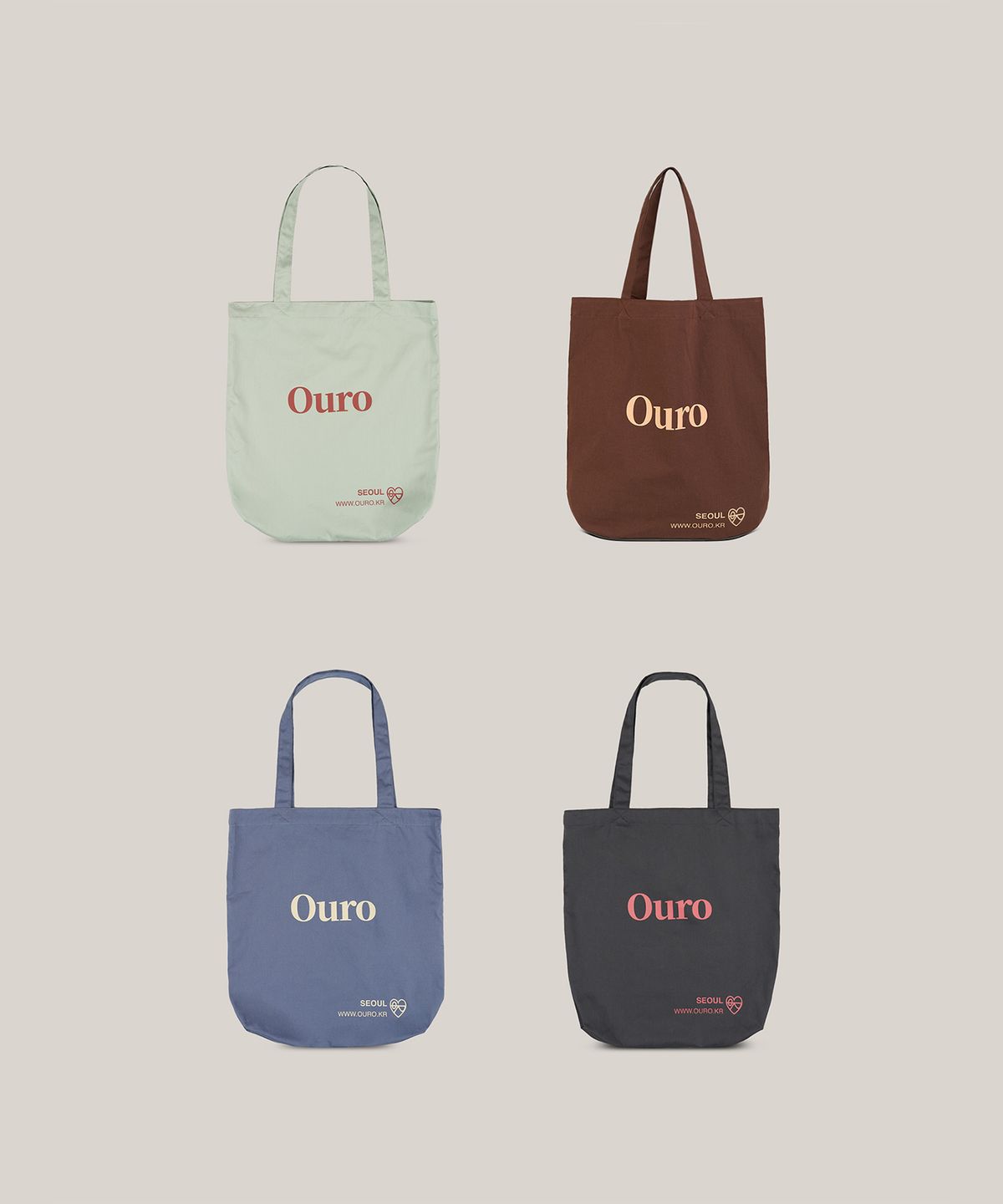 아우로(OURO) LOGO FABRIC BAG [ 4 COLORS ]