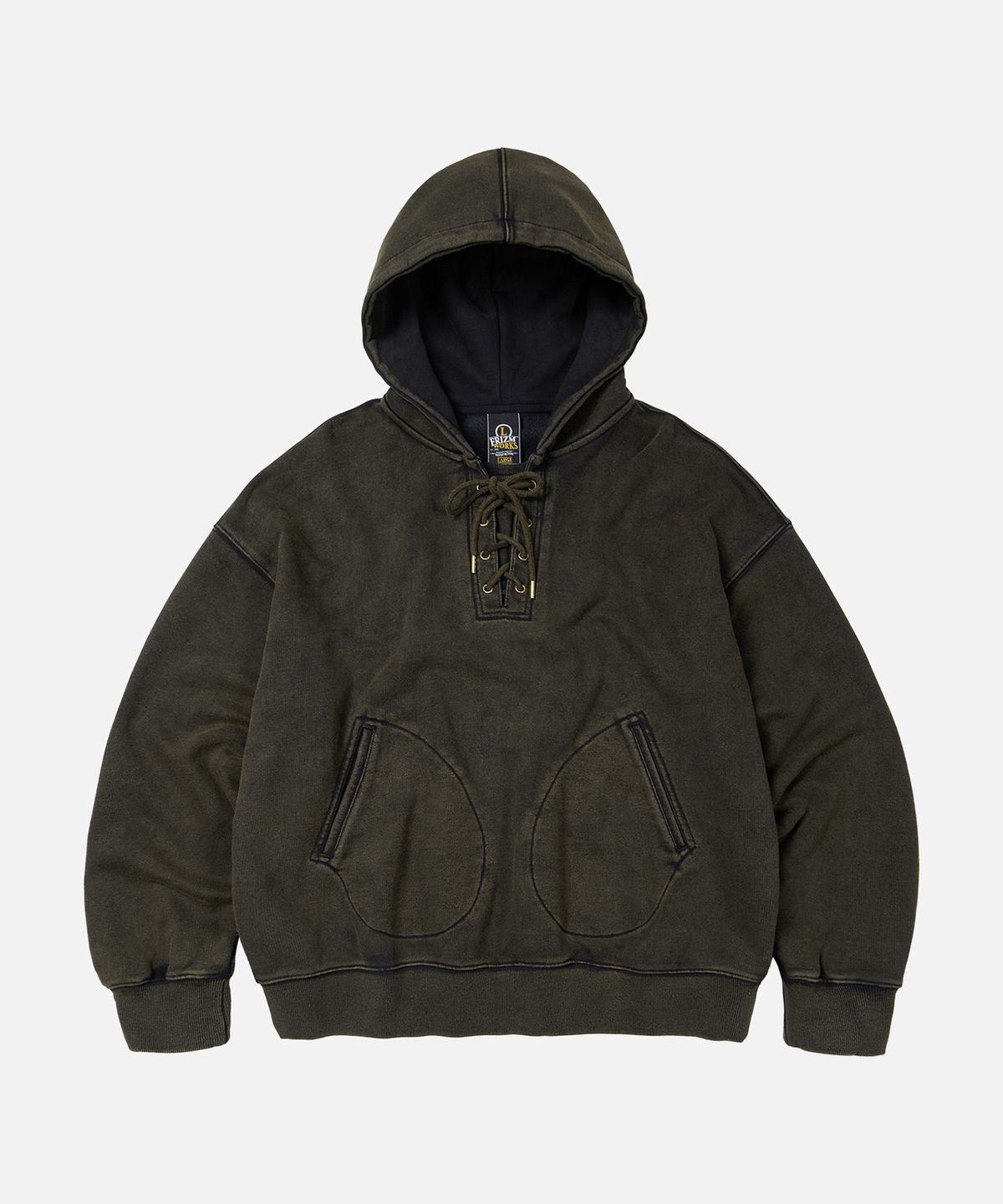 프리즘웍스(FRIZMWORKS) USN DECK SWEAT HOODY _ BLACK BROWN