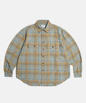Vintage Plaid Work Shirt Mustard