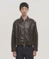 신세틱 레더 투웨이 싱글 자켓 - 브라운