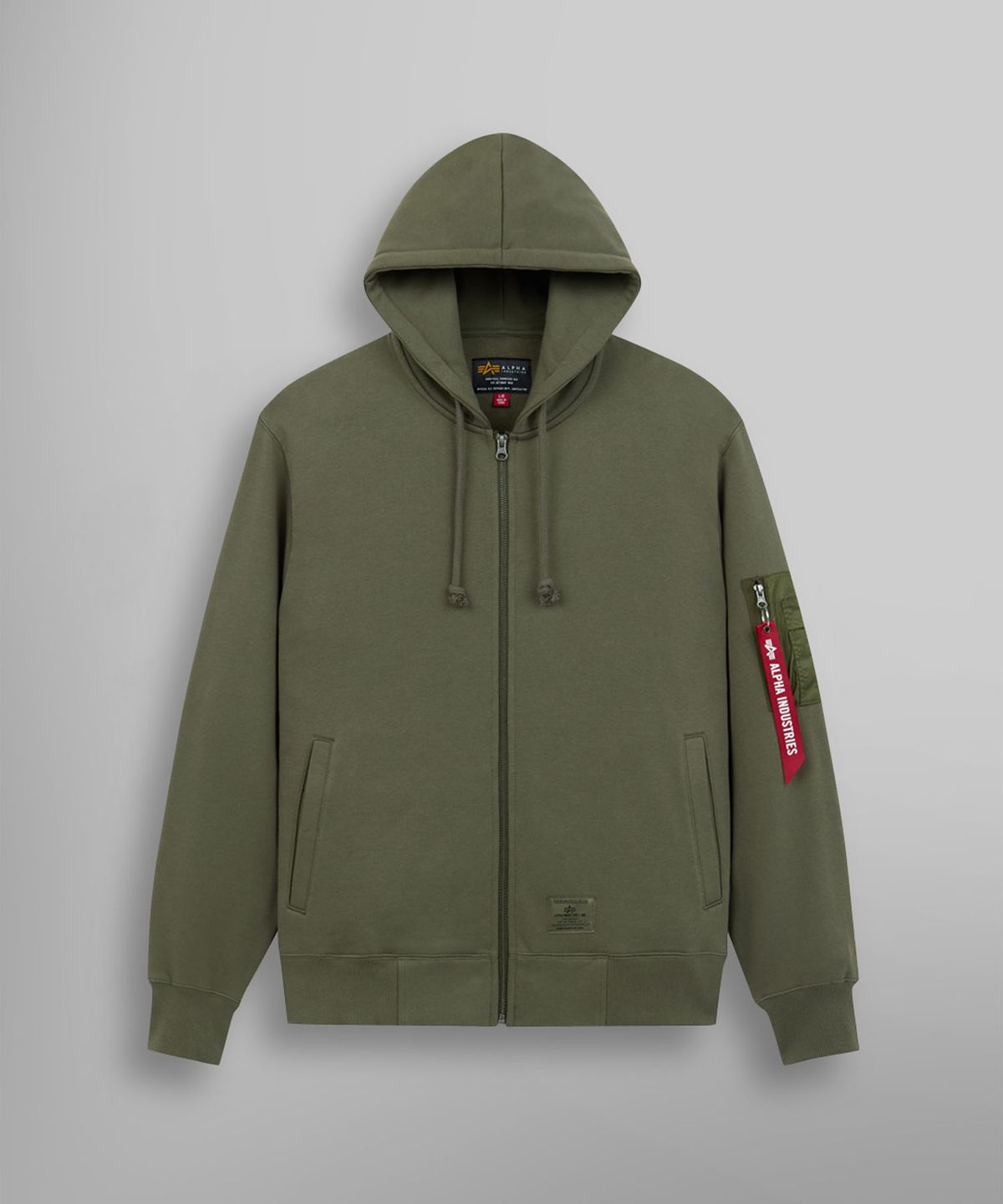 알파 인더스트리(ALPHA INDUSTRIES) 유틸리티 포켓 풀집 릴렉스 핏 스웻셔츠 OG-107 그린