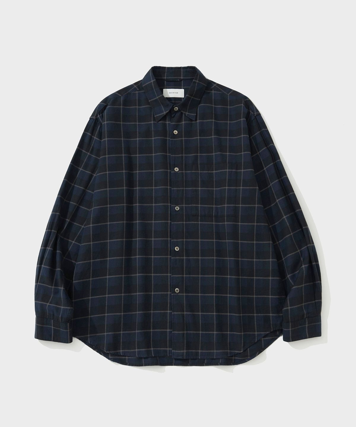 셔터(SHIRTER) NAVONA FLANNEL CHECK SHIRT (NAVY)