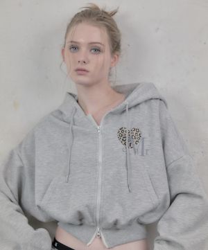 시에라 호피 하트 후드 집업 남녀공용 (2컬러)