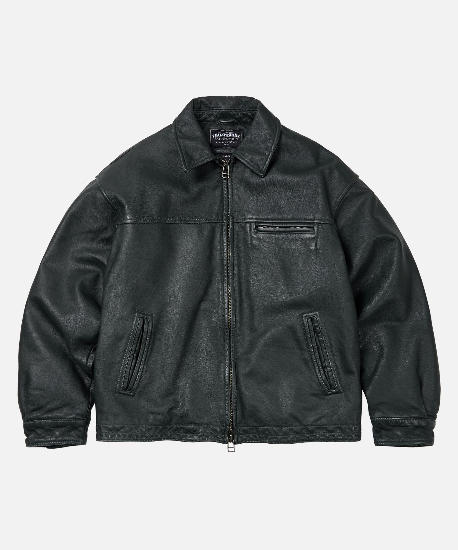 MUSINSA公式 | FRIZMWORKS DESTROYED COWHIDE LEATHER JACKET _ WASHED