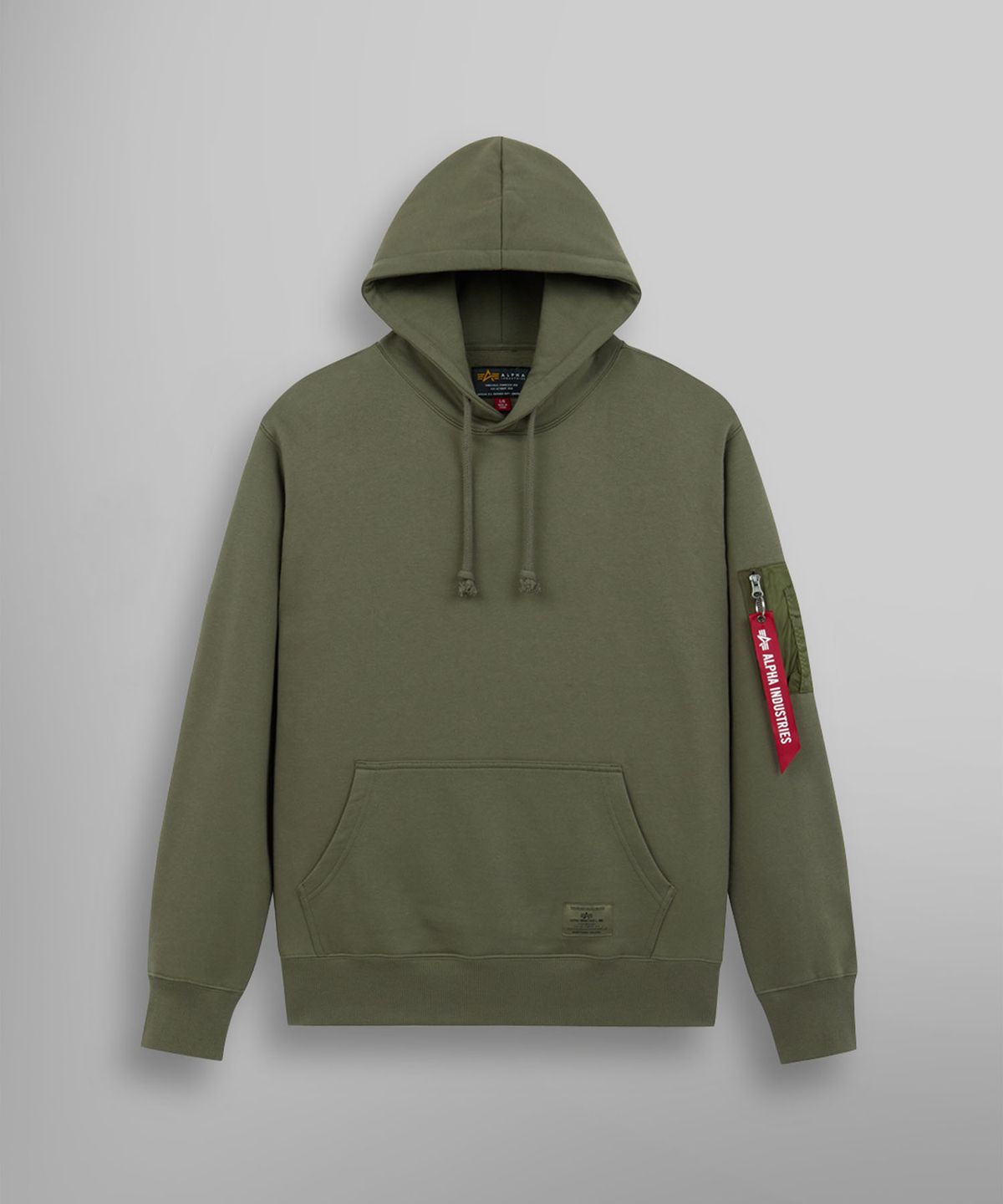 알파 인더스트리(ALPHA INDUSTRIES) 유틸리티 포켓 후디 릴렉스 핏 스웻셔츠 OG-107 그린