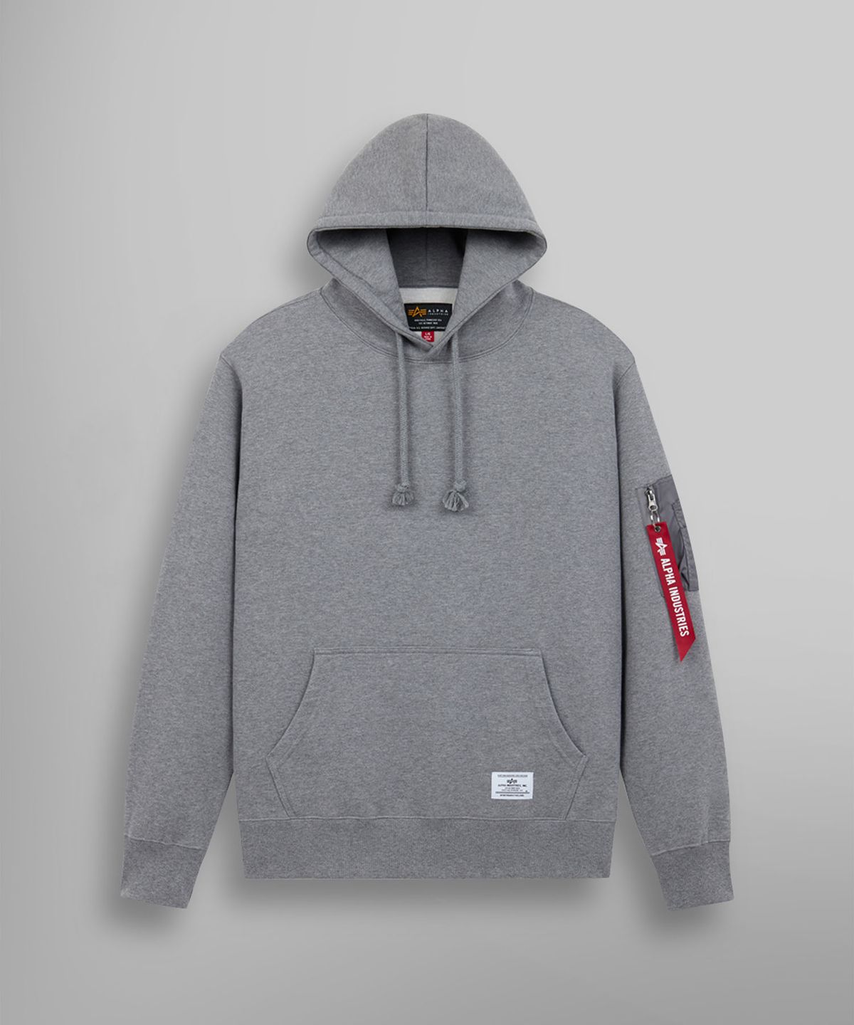 알파 인더스트리(ALPHA INDUSTRIES) 유틸리티 포켓 후디 릴렉스 핏 스웻셔츠 미디엄 차콜 헤더