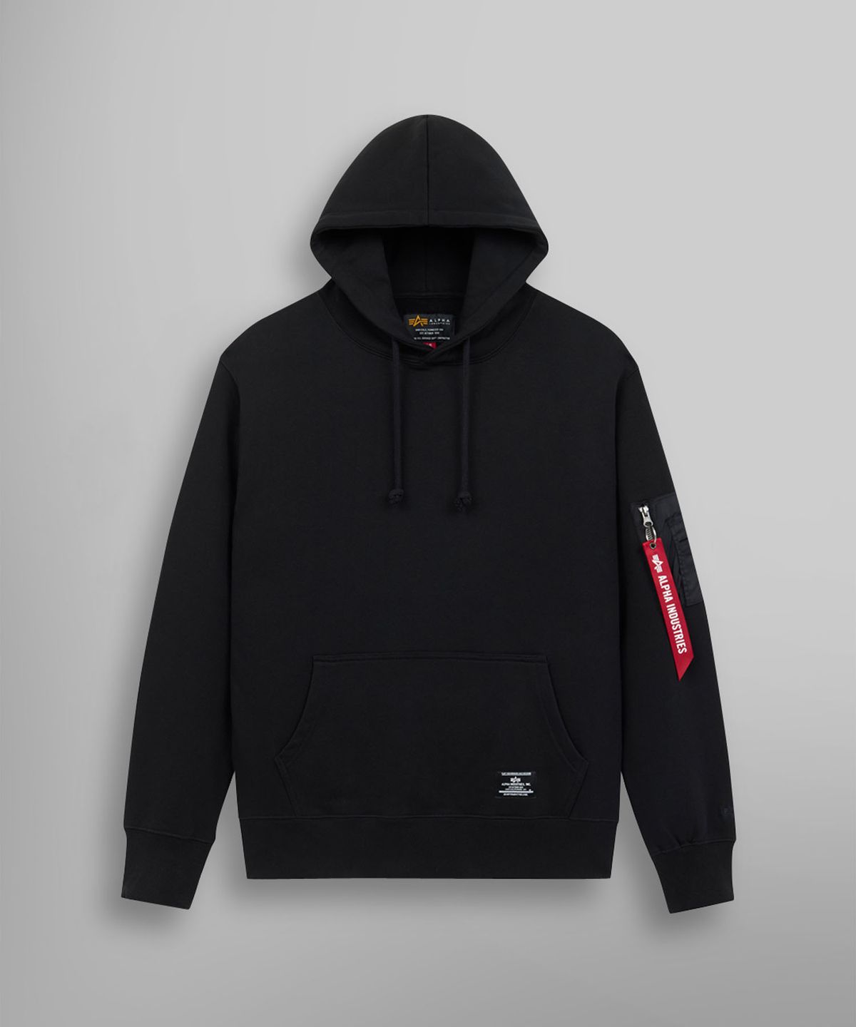알파 인더스트리(ALPHA INDUSTRIES) 유틸리티 포켓 후디 릴렉스 핏 스웻셔츠 블랙