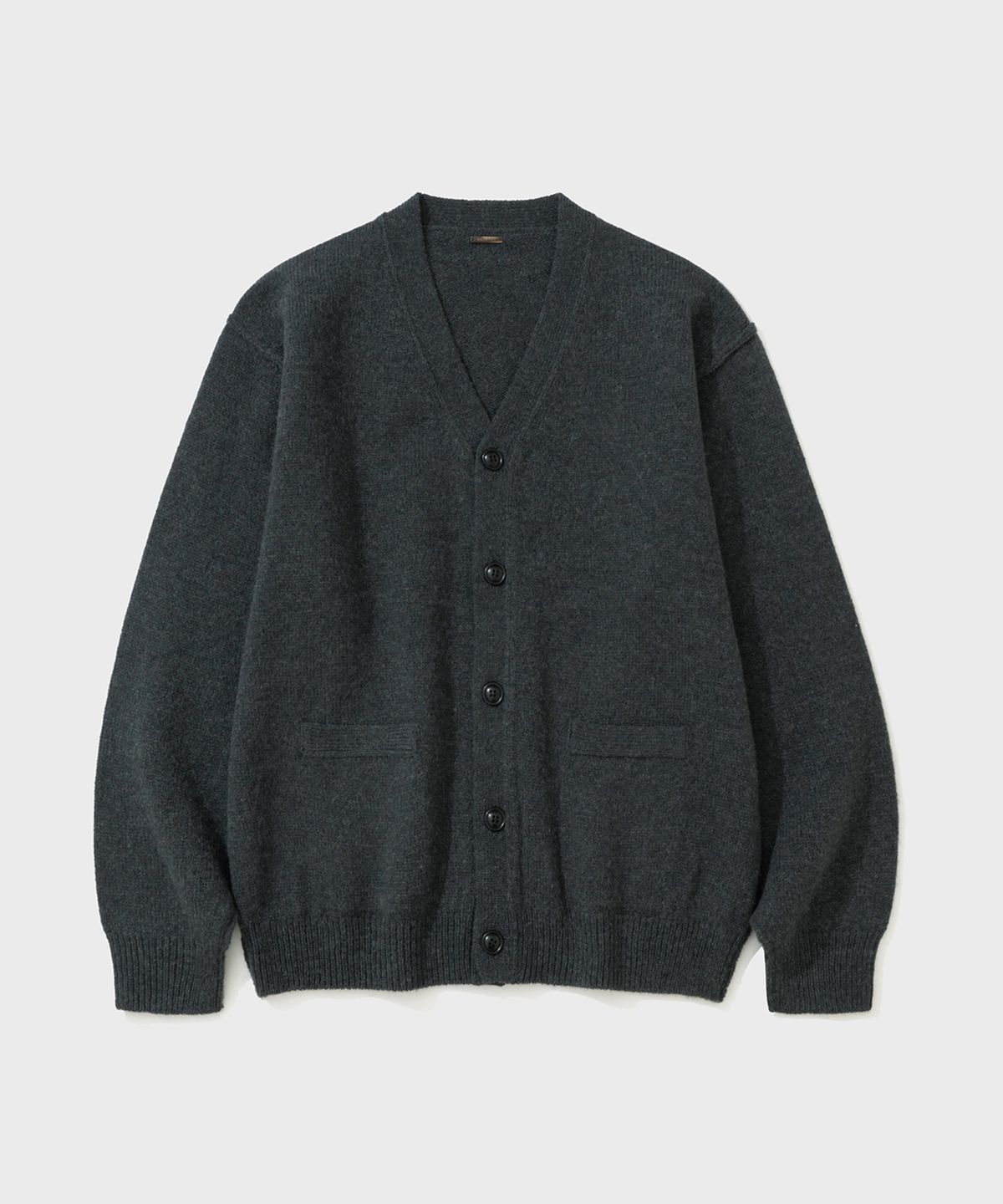 셔터(SHIRTER) SHAGGY DOG REVERSE SEAM CARDIGAN (CHARCOAL)