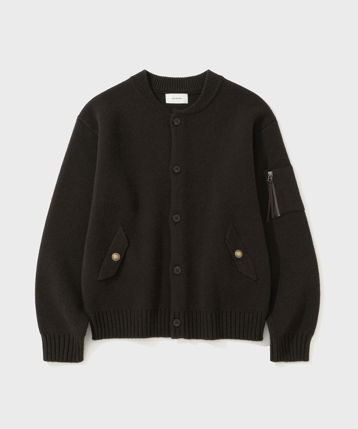셔터(SHIRTER) CHUNKY YARN HEAVY CARDIGAN (DARK BROWN)