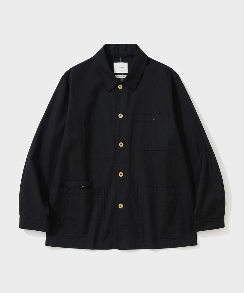 SERGE FRENCH WORKER JACKET (BLACK)