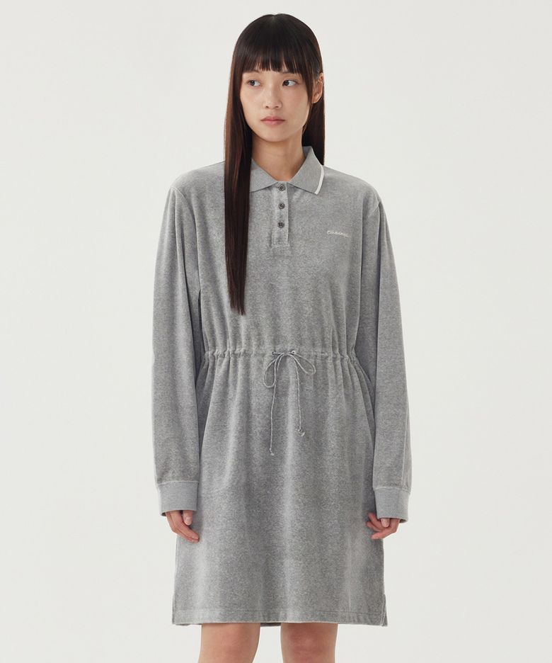 우먼 벨로아 스웻 원피스 Melange Gray