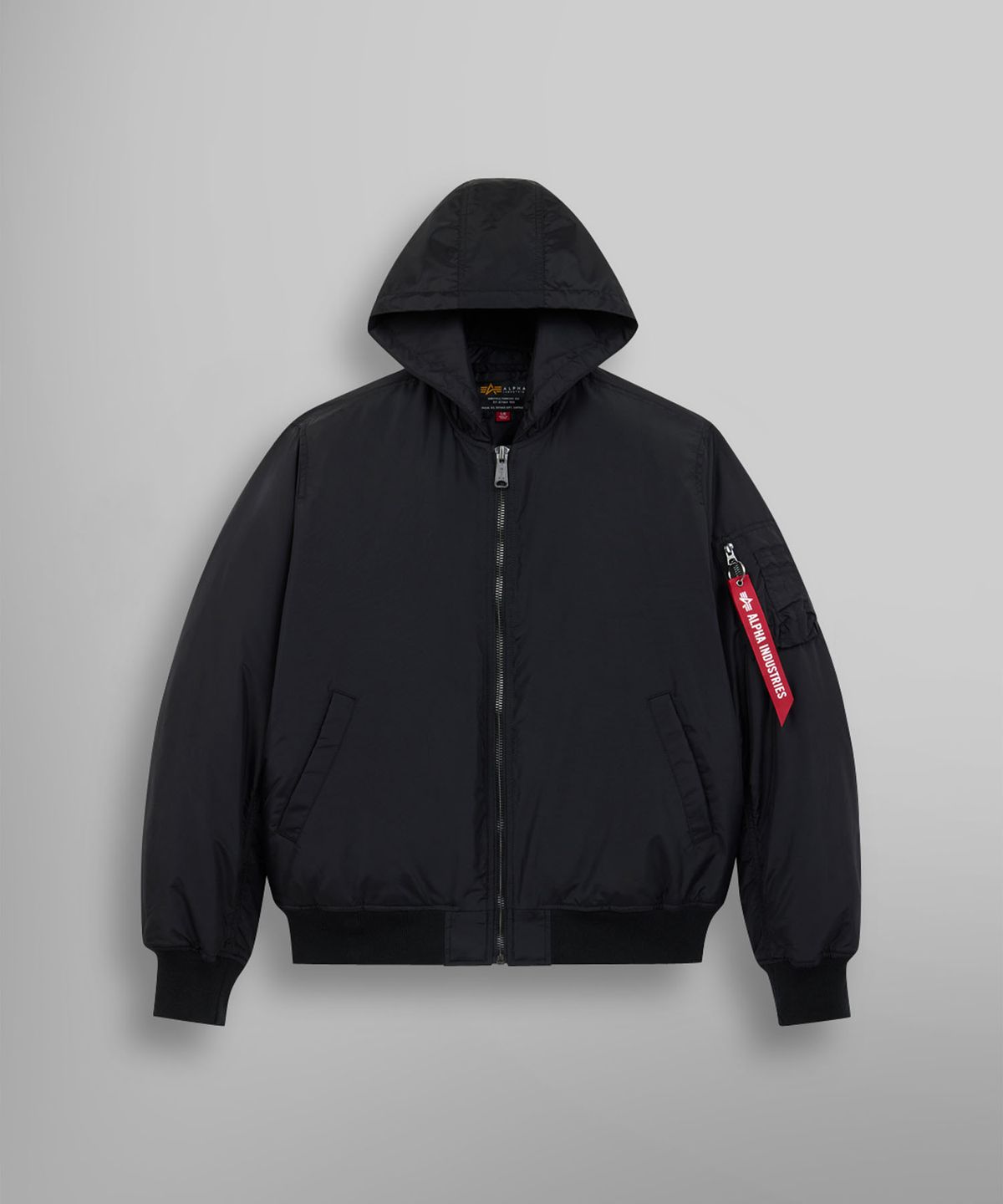 알파 인더스트리(ALPHA INDUSTRIES) MA-1 후디드 옥스포드 플라이트 자켓 블랙