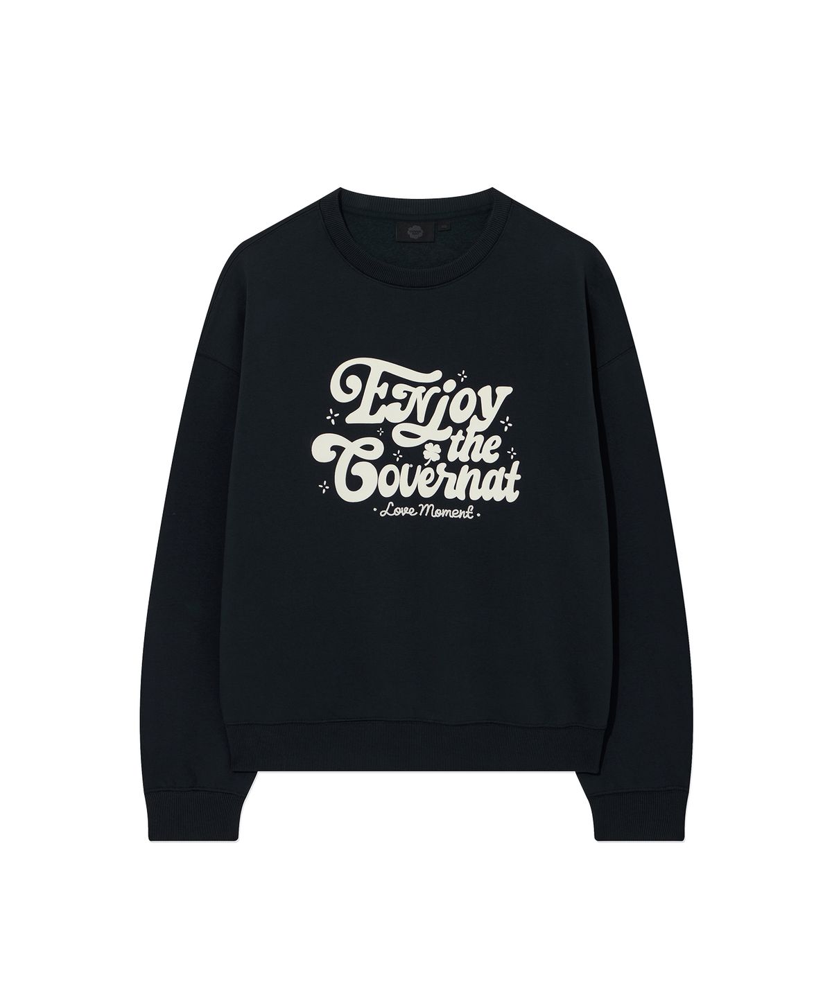 커버낫 우먼(COVERNAT WOMAN) 우먼 오버핏 엔조이 그래픽 기모 맨투맨 Dark Navy
