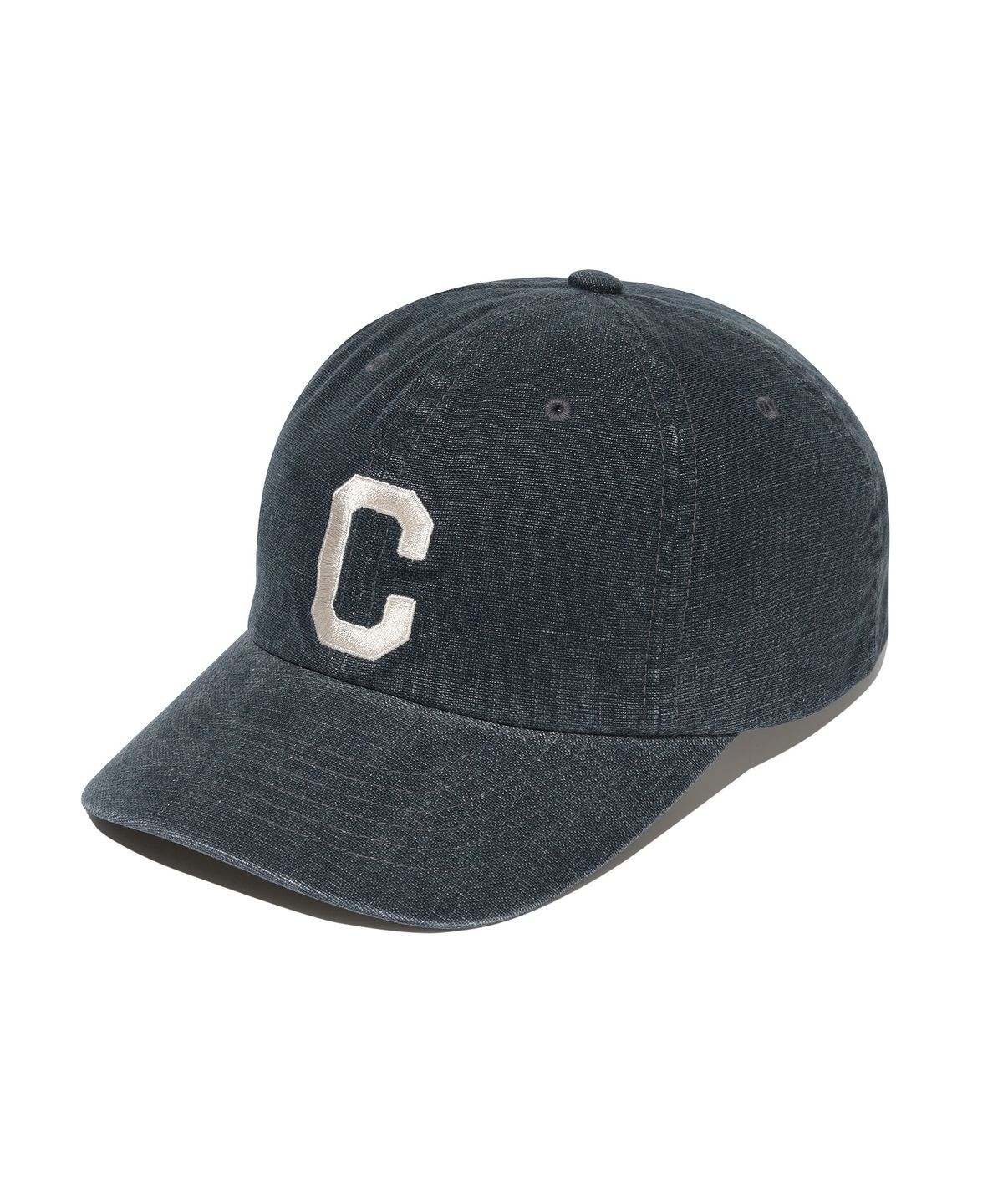 커버낫(COVERNAT) C 로고 옥스포드 워싱 6패널 캡 Dark Navy