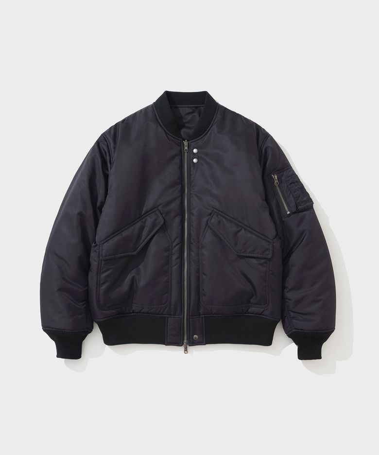 NYLON REVERSIBLE BOMBER JUMPER (PURPLE BLACK)