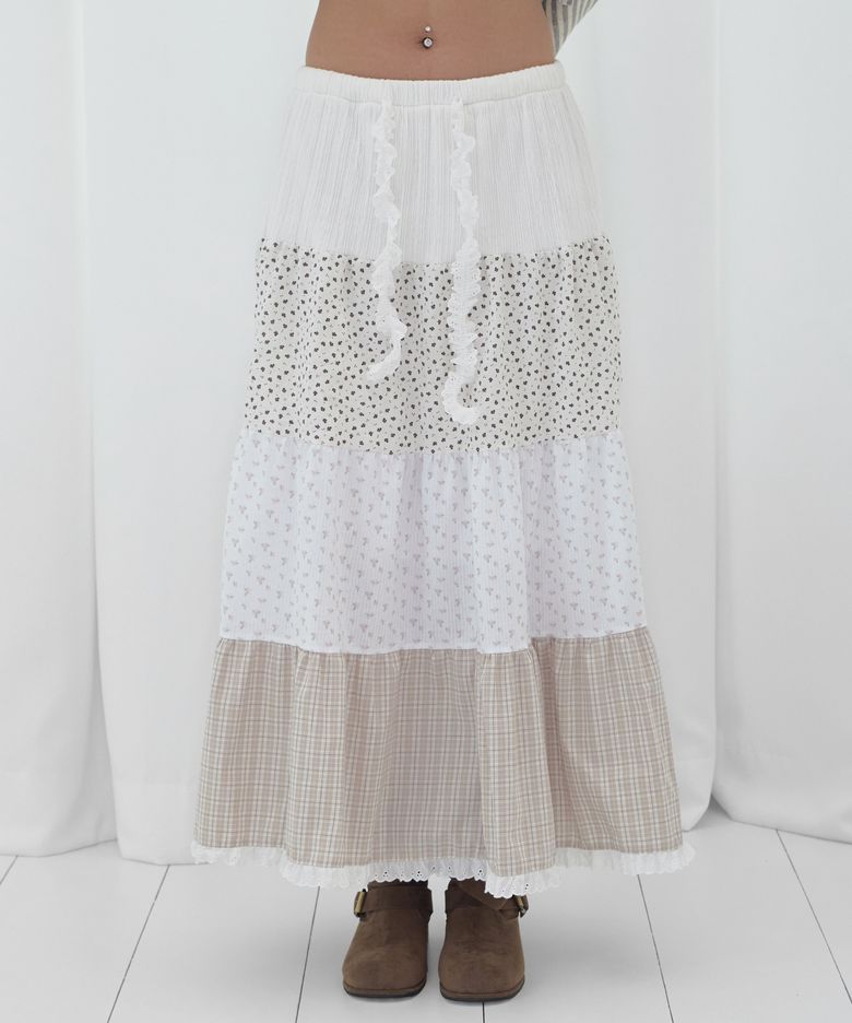 플로럴 레이스 캉캉 롱스커트 (FLORAL) F26QD161