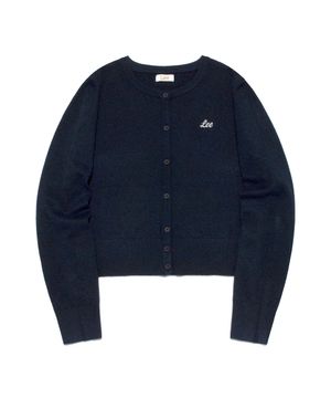 우먼 라운드 가디건 네이비