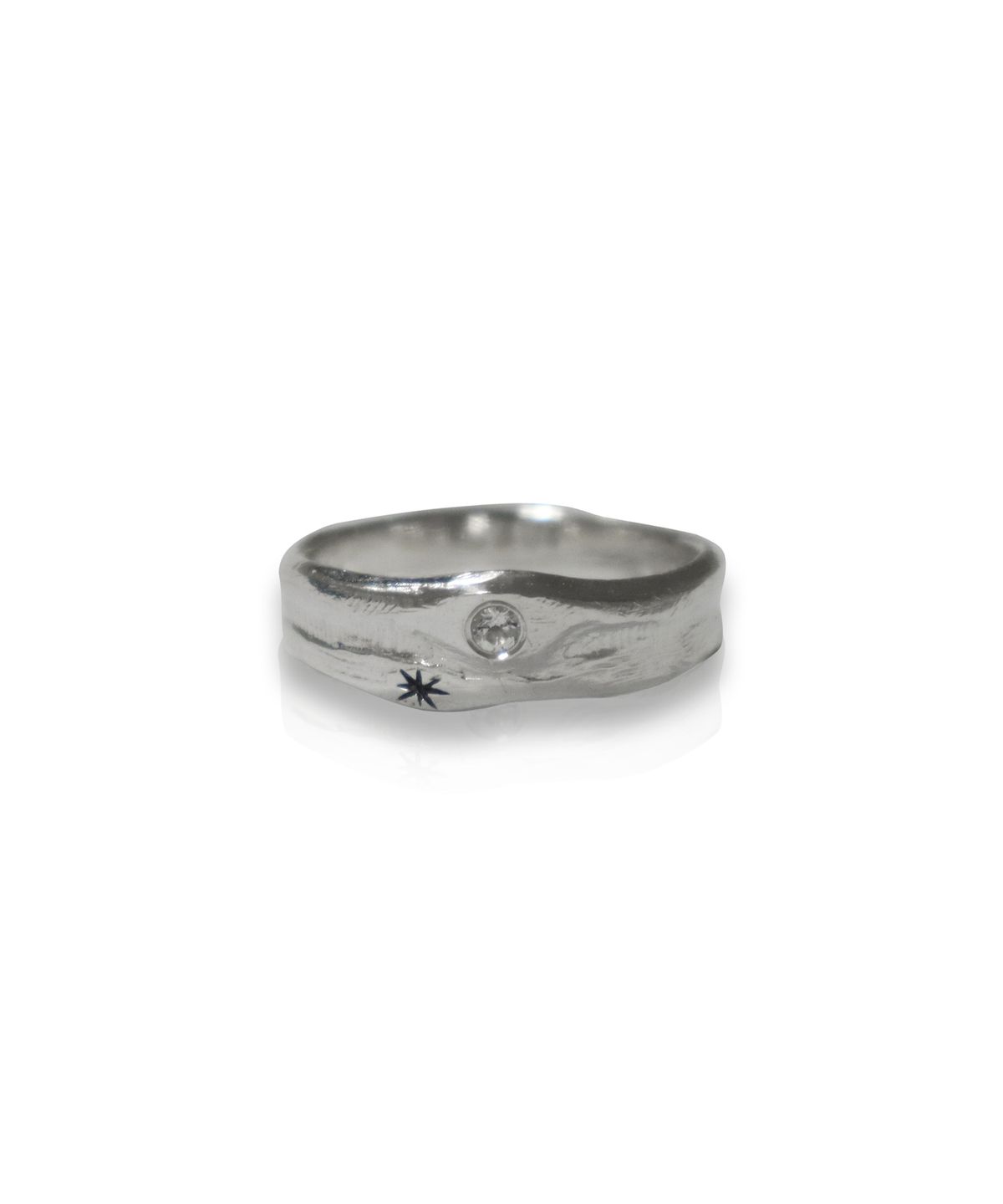 뷰린(BURIN) 텍스쳐 각인 커플링 Milky way Ring(ver.mini) 랩다이아몬드